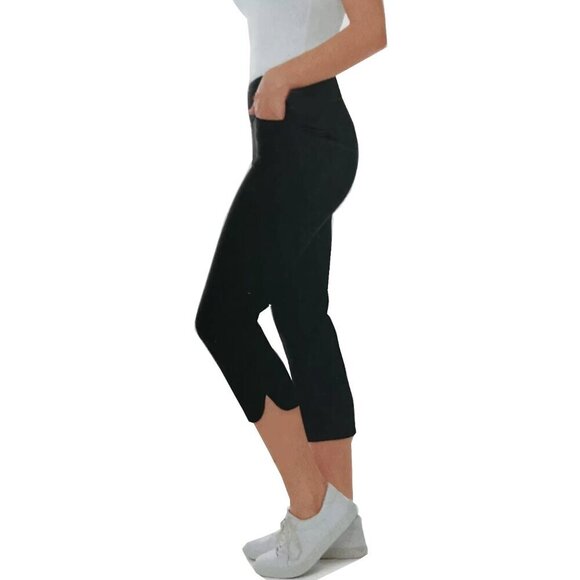 S.C. & Co. Women's Plus Size Black Pull-on Slim Stretch Casual Capris, size 16 - Picture 1 of 7